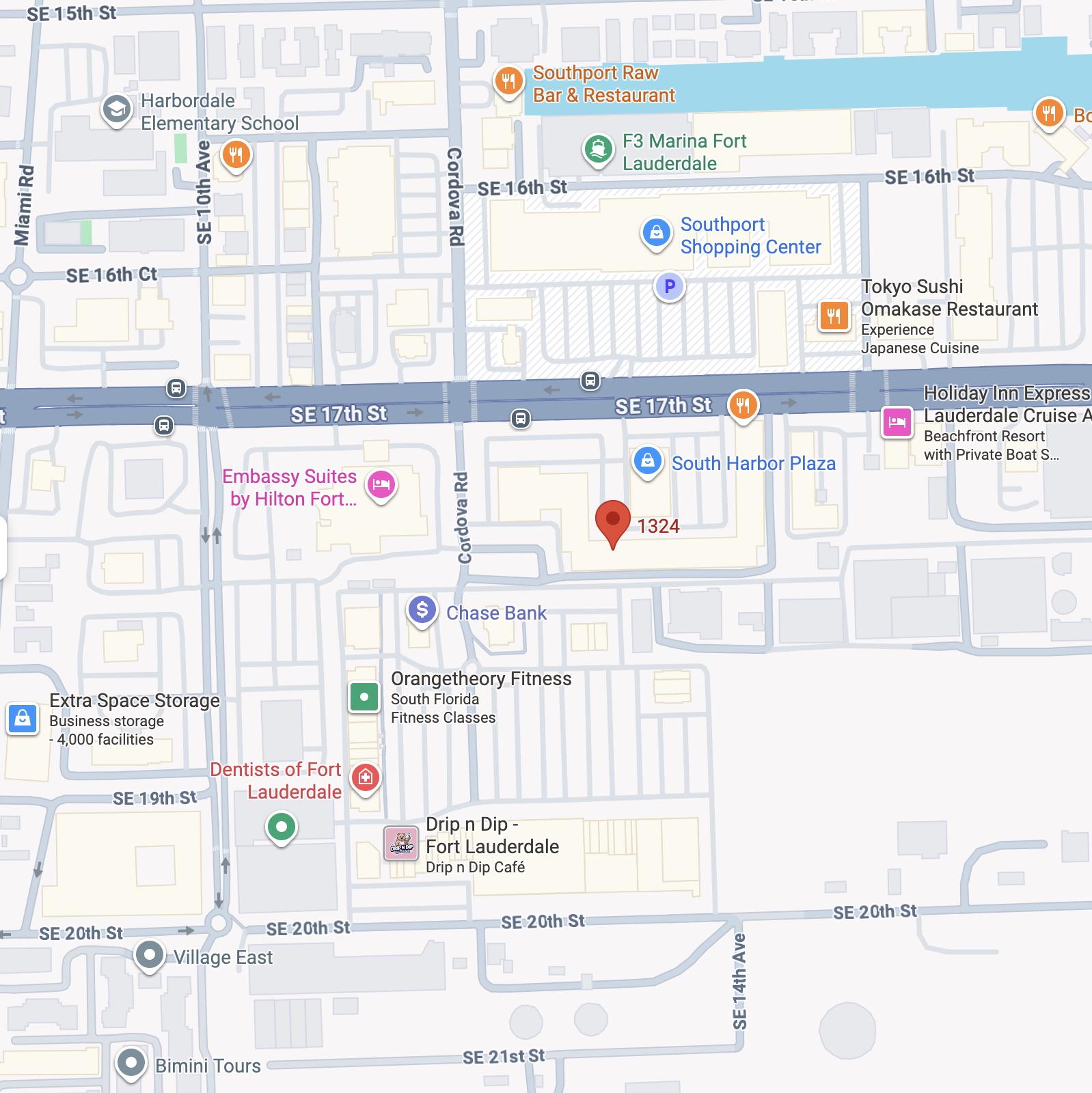 Static map for 1324 SE 17th St, Fort Lauderdale, FL 33316
